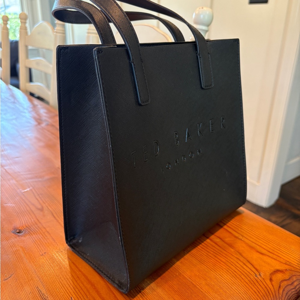 Ted Baker Black Leather Icon Tote Bag - Picture 2 of 5